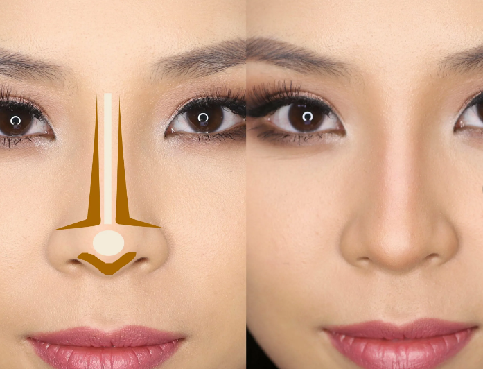 Как уменьшить нос макияжем